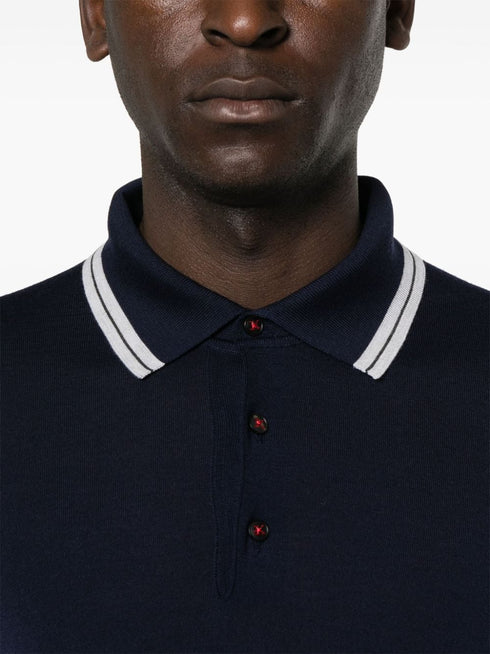 knitted wool polo shirt